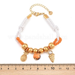 Armbänder mit Anhängern aus Edelstahl 304 und synthetischen Regenbogensteinen&nbsp;BJEW-K247-03G
