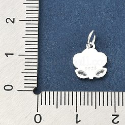 925 dije de flor de nube con cara sonriente de circonita cúbica transparente pavé de plata esterlina&nbsp;STER-A051-03S