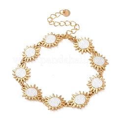 Braccialetti a catena con maglie smaltate in acciaio inossidabile 304 per donna&nbsp;BJEW-T027-04A-G