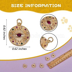 5 x Messing-Anhänger mit bunten Zirkonia-Pavés&nbsp;JX130A
