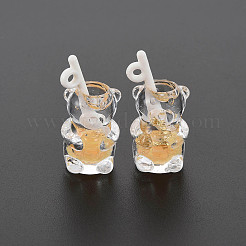 Pendentifs en résine transparente imitation bubble tea&nbsp;LS-RESI-T052-04G