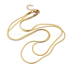 304 Edelstahl flache Schlangenkette Doppelkettenhalsketten&nbsp;NJEW-Q039-01G