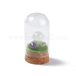 Naturquarz-Kristall-Pilz-Display-Dekoration mit Glaskuppel-Cloche-Abdeckung&nbsp;G-E588-03I