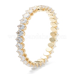 Braccialetti in ottone con micro pavé di zirconi trasparenti&nbsp;BJEW-A116-04G-A