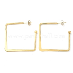 Boucles d'oreilles carrées en acier inoxydable 304 avec placage ionique (IP) pour femmes&nbsp;EJEW-M089-06G