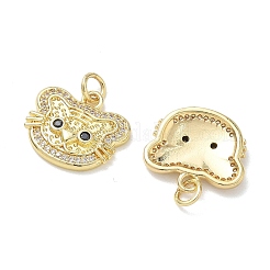 Pendenti in zirconi cubici trasparenti in micro pavè di ottone&nbsp;KK-T085-21E-G