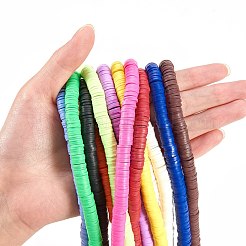 14 Strang 14 Farben flache runde handgemachte Polymer Clay Perlen&nbsp;CLAY-SZ0001-14