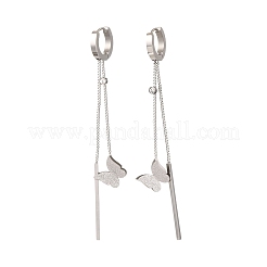 Pendientes de aro de acero inoxidable 304&nbsp;EJEW-F393-15P
