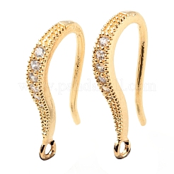 Messing mit Kristall-Strass-Ohrringhaken&nbsp;KK-C024-20G