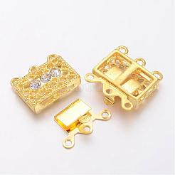 Ton or fermoirs laiton strass&nbsp;X-KK116-G
