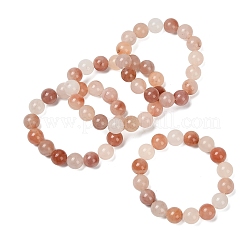 Pulseras elásticas de cuentas redondas de jade de seda dorada natural de Xinjiang de 12 mm para mujer&nbsp;BJEW-G756-01C