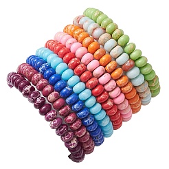 9 pz braccialetti elastici con perline rondelle di diaspro imperiale sintetico&nbsp;BJEW-JB11386