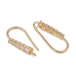 Messing Micro Pave klare Zirkonia Ohrring Haken&nbsp;ZIRC-YW0001-04G