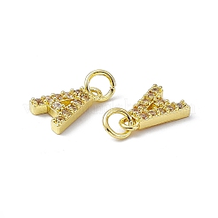 Charms in vero ottone placcato oro 18k con micro pavé di zirconi chiari&nbsp;KK-E068-VB452-A