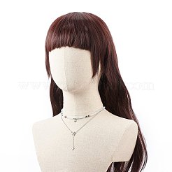2 stücke 2 stil 304 edelstahl shell & stern charme lasso halsketten set mit natürliche perle&nbsp;NJEW-JN03978
