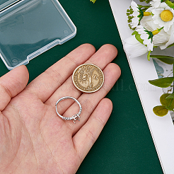 1 Stück verstellbarer rhodinierter Ring mit 925 klaren Zirkonia-Komponenten aus Sterlingsilber&nbsp;STER-DC0001-88
