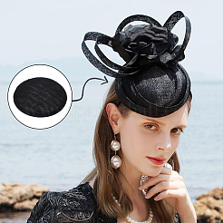 Base per cappello fascinator rotondo in finta canapa per modisteria&nbsp;AJEW-WH0472-45A-02