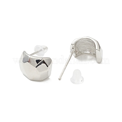 Orecchini a bottone spessi curvi in lega con 925 perno in argento sterling da donna&nbsp;EJEW-G310-02P
