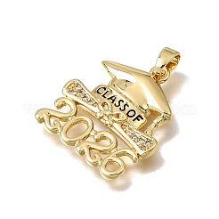 Pendentifs en laiton sertis de micro-pavés de zircone cubique transparente et d'émail noir&nbsp;CU-CBAA556-07A