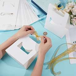 Cajas de almacenamiento para tazas de regalo con papel en blanco con transferencia de calor rectangular y cinta de color dorado&nbsp;CON-WH0201-001