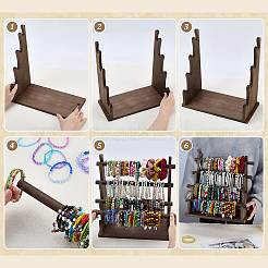 4-stufiger Holz-Armband-Organizer-Ausstellungsständer&nbsp;BDIS-WH0010-16A