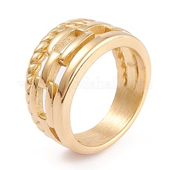 Ionenplattierung (IP) Unisex 304 Edelstahl Fingerringe&nbsp;RJEW-K233-12B-G
