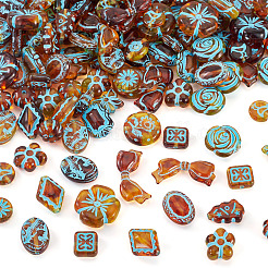 160 Stück 16 Stile bemalte transparente Acrylperlen&nbsp;OACR-TA0004-50