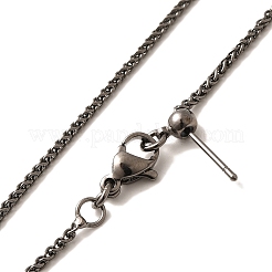 Cadena de eslabones de latón chapado en oro de 1.5 mm con cierre deslizante ajustable para mujeres y hombres&nbsp;MAK-L044-36B