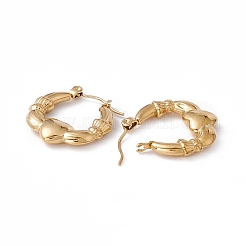 Orecchini claddagh in acciaio inossidabile 304 placcati ioni (ip)&nbsp;EJEW-G314-12G