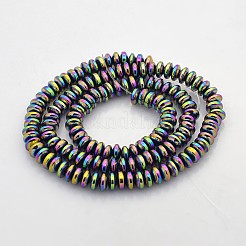 Fili di perline rondelle di ematite sintetica non magnetica&nbsp;G-J216B-10
