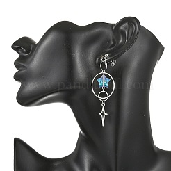 Pendientes colgantes de vidrio y latón&nbsp;EJEW-TA00822