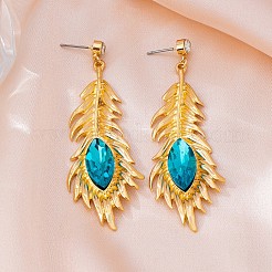 Pendientes colgantes de aleación con pedrería para mujer&nbsp;WG327FE-01