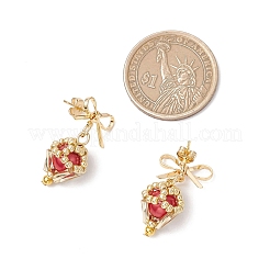 Pendientes colgantes de diamantes de latón&nbsp;EJEW-MZ00465-04