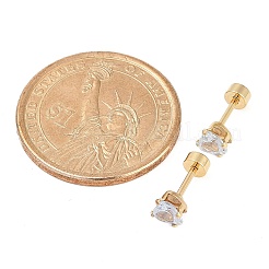 Tappi finti per le orecchie a forma di cuore in vetro&nbsp;EJEW-H105-25G-C