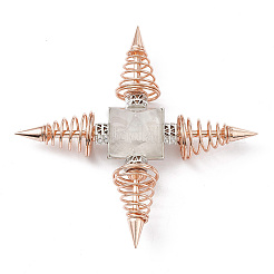 Générateur d'énergie spirituelle en laiton doré rose&nbsp;DJEW-P003-01RG-05