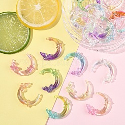 60 Stück 2 Stile transparente und undurchsichtige UV-beschichtete Acrylperlen&nbsp;PACR-YW0001-30