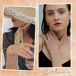 2 stücke 2 farben legierung satellite ketten finger ring armbänder für frauen&nbsp;BJEW-CY0001-09