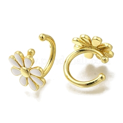 Manschettenohrringe aus Messing mit Blumenmuster&nbsp;X-EJEW-H016-33G-01