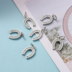 Micro en laiton cz ouvrent la zircone cubique breloques de chaussure de cheval&nbsp;ZIRC-L018-13P