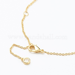 Colliers à pendentif en zircone cubique transparent micro pavé en laiton&nbsp;NJEW-J059-01G
