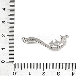 Verbindungsanhänger mit Mikropavé aus Messing mit durchsichtigen Zirkonia-Steinen&nbsp;CU-CBA3569-04P-D
