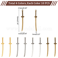 Pendenti grandi in lega di stile tibetano da 40 pz 4 colori&nbsp;FIND-UN0003-35B