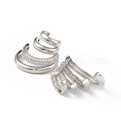 Orecchini a bottone multi huggie illusion con zirconi cubici trasparenti&nbsp;EJEW-L234-073G