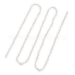 Chaînes à maillons rondelles en verre en acier inoxydable 304 faites à la main&nbsp;AJEW-JB01460