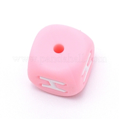 Perline dell'alfabeto in silicone per la realizzazione di braccialetti o collane&nbsp;SIL-TAC001-01B-H