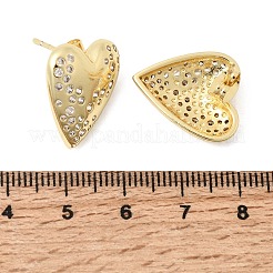 Valentinstag-Ohrstecker aus Messing mit klaren Zirkonia für Damen&nbsp;EJEW-A162-08G