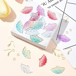 DIY-Set zur Herstellung baumelnder Ohrringe aus Glas mit Fächermotiv&nbsp;DIY-YW0010-46