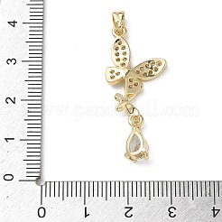 Pendenti in zirconi cubici trasparenti in micro pavè di ottone&nbsp;KK-A299-10G