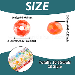 10 brin 10 brins de perles de verre à facettes de style&nbsp;GLAA-TA0001-47