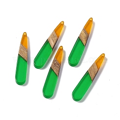 Pendentifs en résine transparente et bois de noyer&nbsp;RESI-M027-12E